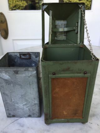 1920s American Miniature Self - Closing Metal Trash Can - Salesman ' s Sample? 8