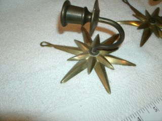 Vintage mid century star burst wall candle holders sconces mcm sunburst atomic 4