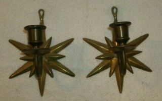 Vintage mid century star burst wall candle holders sconces mcm sunburst atomic 6