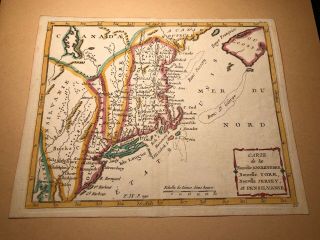 C1755 French Indian War Map America York Jersey England