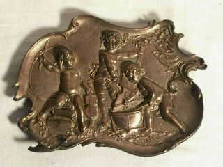 Art Nouveau Victorian National Brass & Iron Wall Plaque Nb & Iw Baby Band