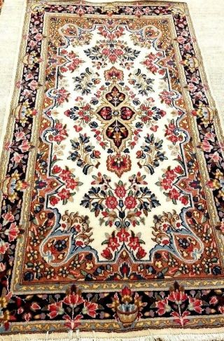 PERSIA KERMON - YAZDI HAND - KNOTTED WOOL EXTREMELY DURABLE RUG 4 ' X7 ' F 2