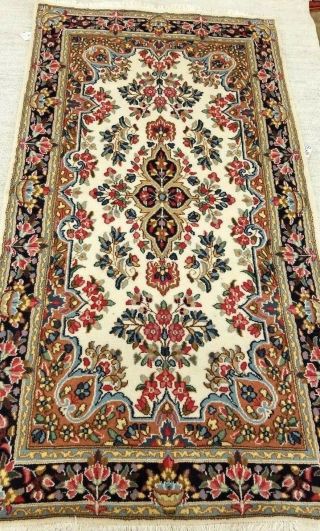 PERSIA KERMON - YAZDI HAND - KNOTTED WOOL EXTREMELY DURABLE RUG 4 ' X7 ' F 3