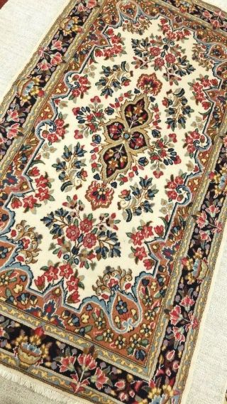 PERSIA KERMON - YAZDI HAND - KNOTTED WOOL EXTREMELY DURABLE RUG 4 ' X7 ' F 4