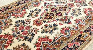 PERSIA KERMON - YAZDI HAND - KNOTTED WOOL EXTREMELY DURABLE RUG 4 ' X7 ' F 8