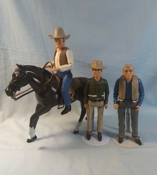 1966 American Character Bonanza Figures And Horse - Ben,  Little Joe,  Hoss And Chub