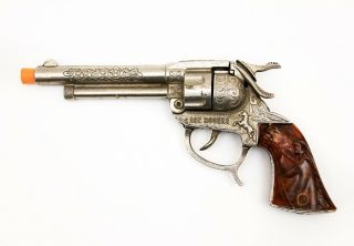 Rare Vintage Leslie Henry Roy Rogers Toy Cap Gun W/ Rare Translucent Brown Grips