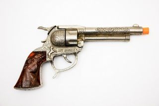 RARE Vintage Leslie Henry Roy Rogers Toy Cap Gun w/ Rare Translucent Brown Grips 2
