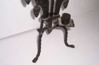 Vintage Wrought Iron Swedish Spinning Candle Floor Chandelier Carousel 2