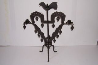 Vintage Wrought Iron Swedish Spinning Candle Floor Chandelier Carousel 5