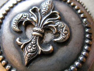 Antique Art Nouveau French Fleur De Lis Steel Bead Tam O Shanter Coin Purse 4