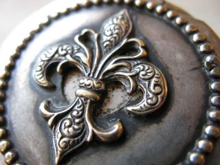 Antique Art Nouveau French Fleur De Lis Steel Bead Tam O Shanter Coin Purse 6