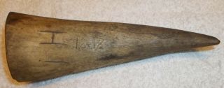 Antique Pennsylvania Early Cow Horn Whet Stone Holder Dated 1799 & 1812 " J.  H.  "