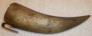 Antique Pennsylvania Early Cow Horn Whet Stone Holder Dated 1799 & 1812 