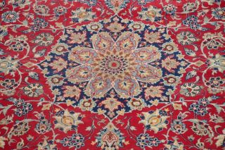 VINTAGE 9x12 RED TRADITIONAL FLORAL NAJAFABAD ORIENTAL AREA RUG HAND - KNOTTED 5