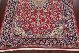 VINTAGE 9x12 RED TRADITIONAL FLORAL NAJAFABAD ORIENTAL AREA RUG HAND - KNOTTED 6