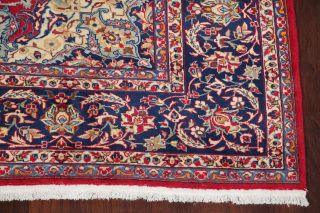 VINTAGE 9x12 RED TRADITIONAL FLORAL NAJAFABAD ORIENTAL AREA RUG HAND - KNOTTED 7