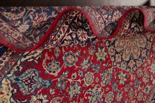 VINTAGE 9x12 RED TRADITIONAL FLORAL NAJAFABAD ORIENTAL AREA RUG HAND - KNOTTED 8