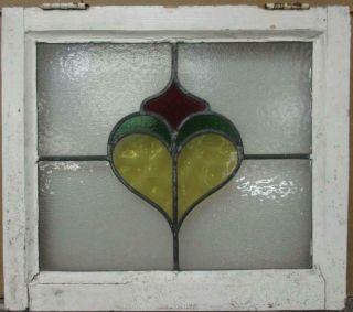 Old English Leaded Stained Glass Window Abstract Heart Design 20.  5 " X 18 "