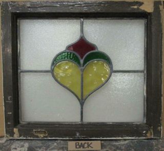 OLD ENGLISH LEADED STAINED GLASS WINDOW Abstract Heart Design 20.  5 