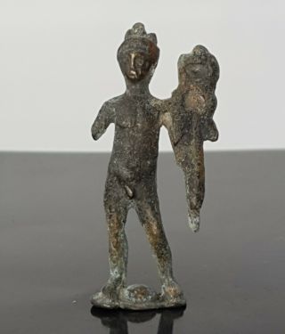 Roman Period Bronze Statue Depicting Mercury 100 - 300 Ad