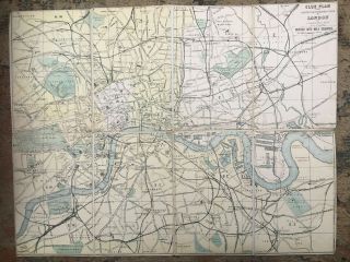 1874 map.  CLUE PLAN FOR COLLIN ' S ILLUSTRATED GUIDE TO LONDON by Bartholomew 2