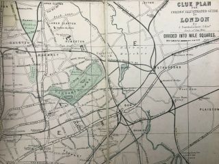 1874 map.  CLUE PLAN FOR COLLIN ' S ILLUSTRATED GUIDE TO LONDON by Bartholomew 3