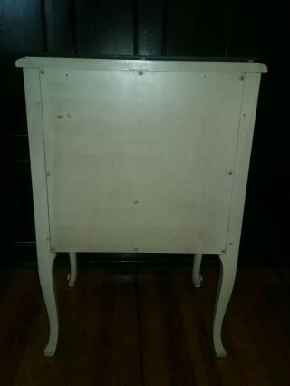 Vtg Pair French Provincial Cabinet Nightstands End Tables w Drawers & Glass Tops 8