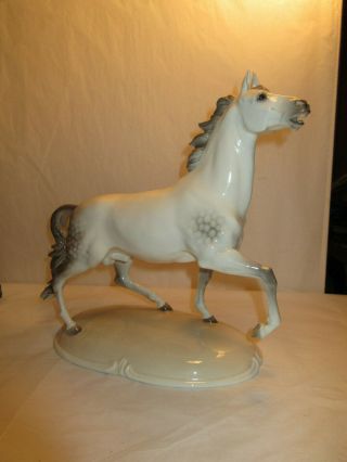 Vintage German Nymphenburg Porcelain Stallion Horse Figurine - 10