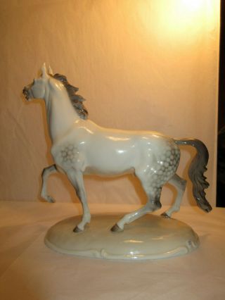 Vintage German Nymphenburg Porcelain Stallion Horse Figurine - 5