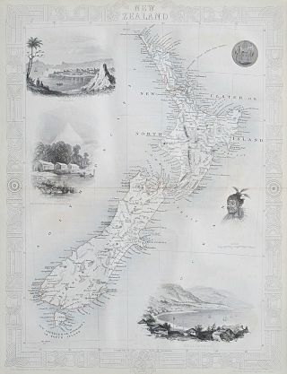 C1854 Zealand Antique Map By Rapkin