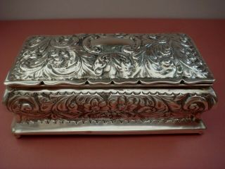 A Fine Stunning Solid Sterling Silver English Hallmarked Date 1905 Trinket Box