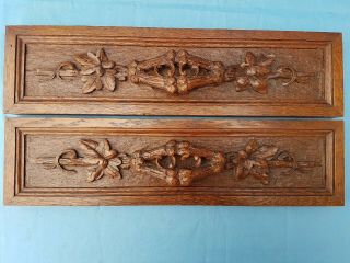 Antique French: 2 Fronts / Panels,  Solid Oak,  Decor In The Vineyard 19th