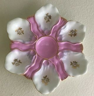 Antique Austrian Porcelain Oyster Wall Plate c.  late 1800s 2