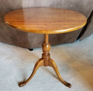Vintage Stickley Signed Round Side Table - Curved Legs - Ball Stem - Rare - Sign