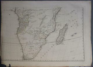 South Africa & Madagascar 1787 Schraembl Wall Large Antique Copper Engraved Map