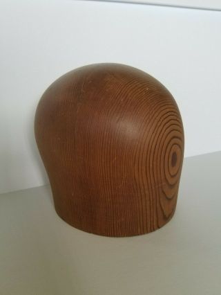 Vintage Wooden Head Millinary Hat Holder Size 22