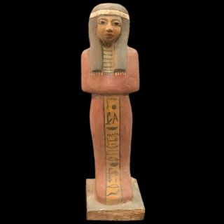 Ancient Huge Egyptian Wooden Statuette 300 Bc (1) 34 Tall