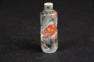 Perfect Antique Chinese Porcelain Snuff Bottle,  Qing Period.  Dragon.