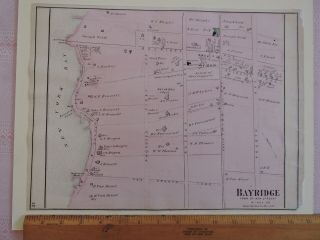 1873 Beers Map Of Bay Ridge Brooklyn,  York City Utrecht L.  I.