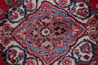 Vintage Hamedan Persian Area Rug 7x11 Hand - Knotted Oriental Wool RED PINK Floral 10