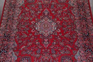 Vintage Hamedan Persian Area Rug 7x11 Hand - Knotted Oriental Wool RED PINK Floral 4