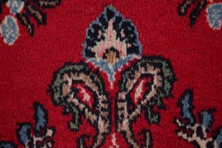 Vintage Hamedan Persian Area Rug 7x11 Hand - Knotted Oriental Wool RED PINK Floral 9