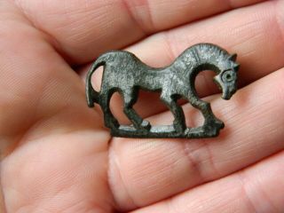 Roman Romano british silvered bronze horse brooch metal detecting detector 3
