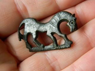 Roman Romano british silvered bronze horse brooch metal detecting detector 5