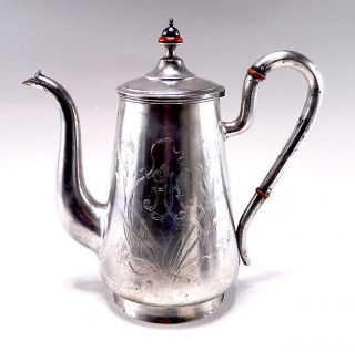 Large Chinese Russian Emigre Silver Coffee Pot Tientsin/tienjin C.  1935