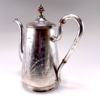 LARGE CHINESE RUSSIAN EMIGRE SILVER COFFEE POT TIENTSIN/Tienjin c.  1935 2