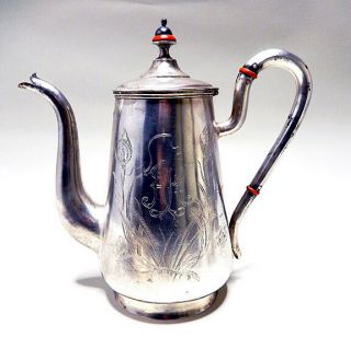 LARGE CHINESE RUSSIAN EMIGRE SILVER COFFEE POT TIENTSIN/Tienjin c.  1935 3