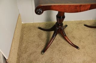 1920 English Regency Style Mahogany Red Leather Top Side Tables / End tables 3