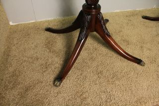 1920 English Regency Style Mahogany Red Leather Top Side Tables / End tables 5